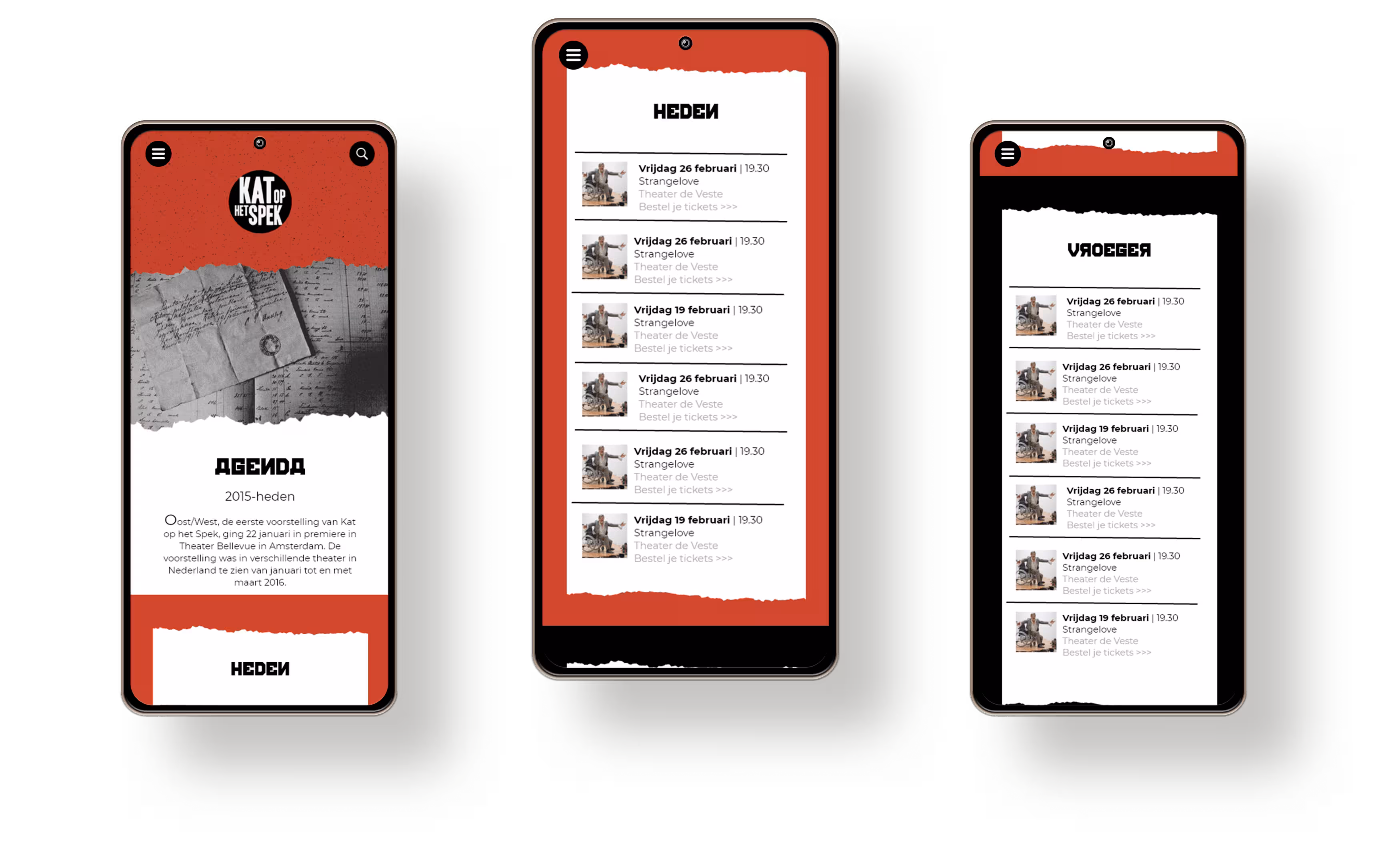 mockups voor het herontwerp van Kat op het Spek