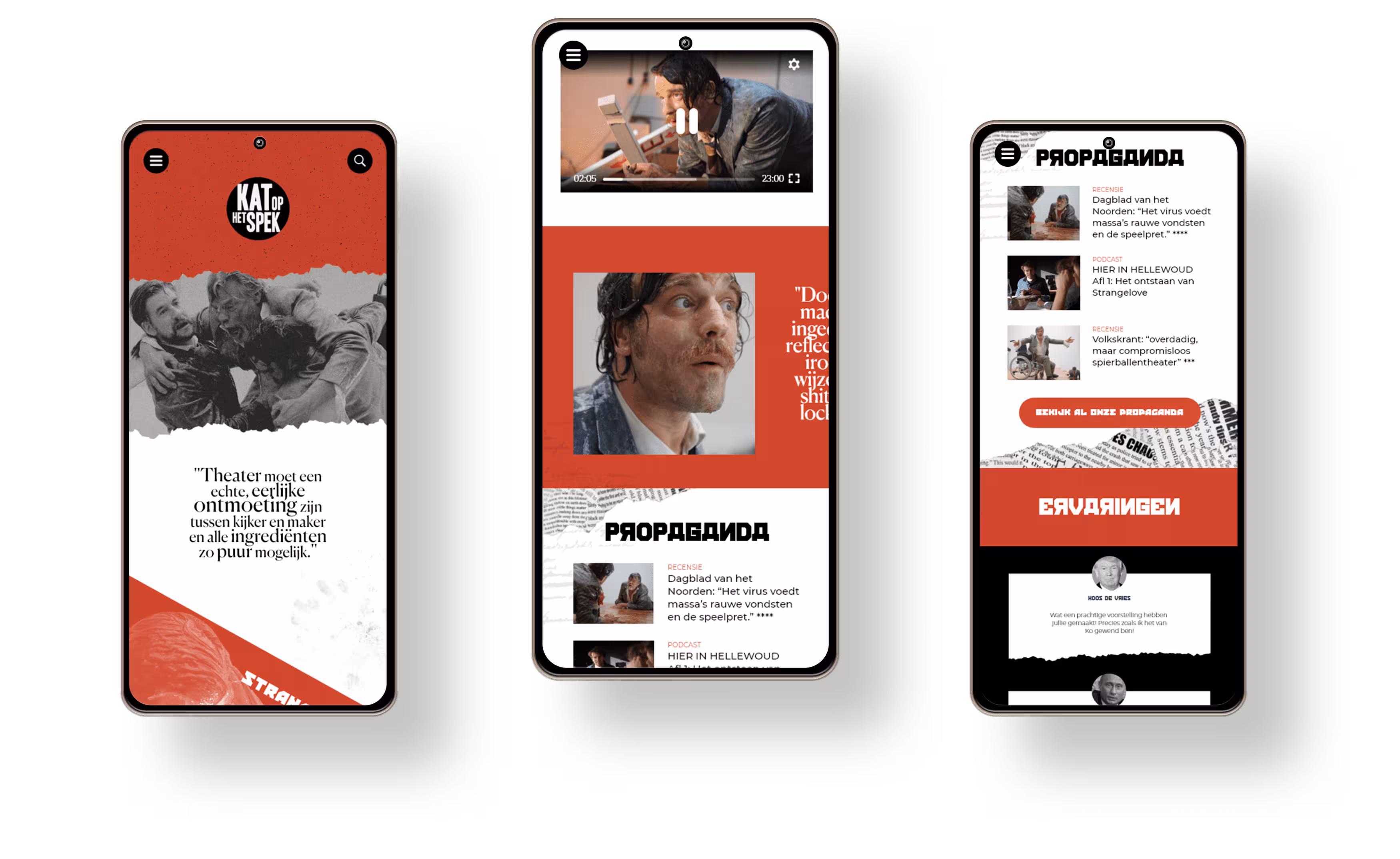 mockups voor het herontwerp van Kat op het Spek