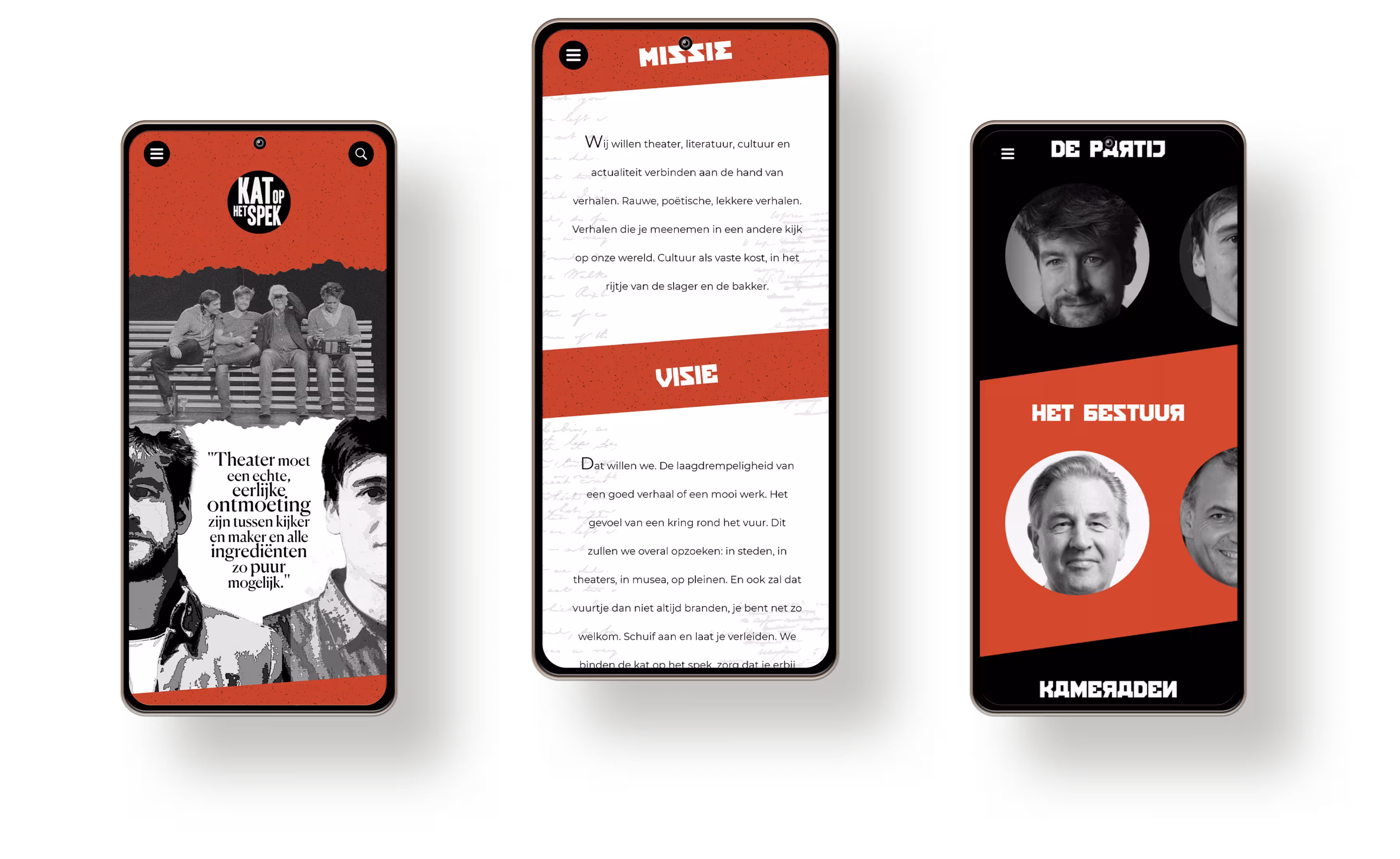 mockups voor het herontwerp van Kat op het Spek